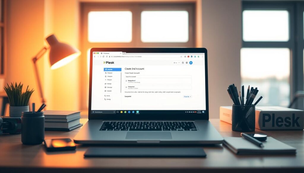 criar conta de e-mail Plesk